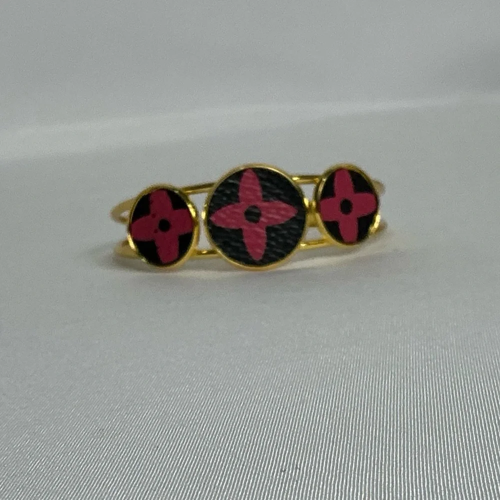 Louis Vuitton Pink Multicolor Murakami Canvas Gold Cuff Bracelet